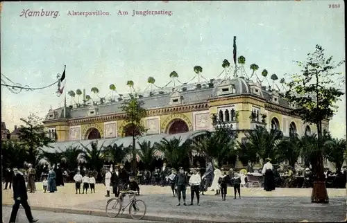 Ak Hamburg Mitte Neustadt, Alsterpavillon, Jungfernstieg