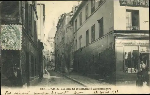 Ak Paris XVIII. Montmartre, Rue St-Rustique