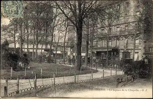 Ak Paris XVIII. Montmartre, Square de la Chapelle