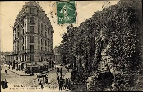 Ak Paris XVIII. Montmartre, Rue Ronsard, Rue Charles Nodier