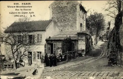 Ak Paris XVIII. Montmartre, Cabaret du Lapin Agile, Rue St. Vincent