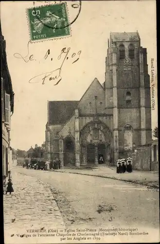 Ak Verberie Oise, Eglise Saint-Pierre, Vestiges de l'ancienne Chapelle de Charlemagne