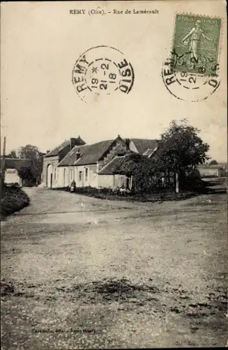 Ak Rémy Oise, Rue de Lamerault