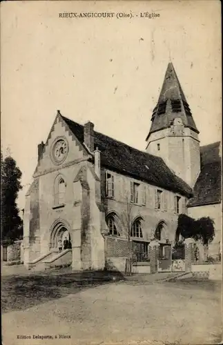 Ak Angicourt Oise, l'Eglise