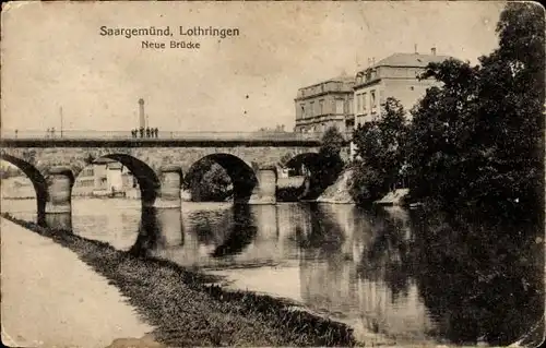 Ak Sarreguemines Saargemünd Lothringen Moselle, Neue Brücke