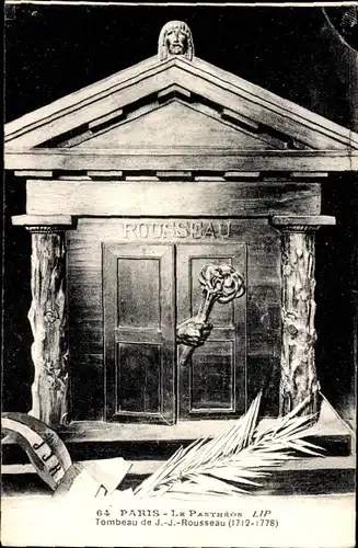 Ak Paris V Pantheon, Grab von Rousseau
