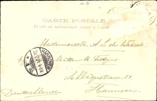 CPA Le Langage des Timbres en 1901, Je souffre de ton absence, Je me souviens toujours de toi