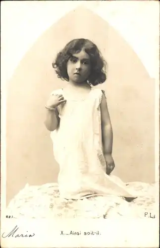 Ak Portrait eines Mädchens in weißem Kleid