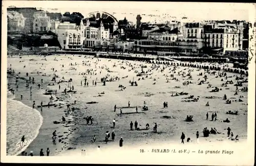 Ak Dinard Ille et Vilaine, La grande Plage