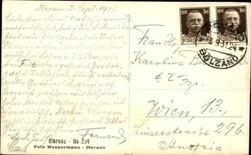 Ak Meran Merano Südtirol, Teilansicht