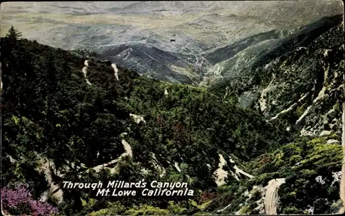 Ak Kalifornien USA, durch Millards Canyon, Mount Lowe