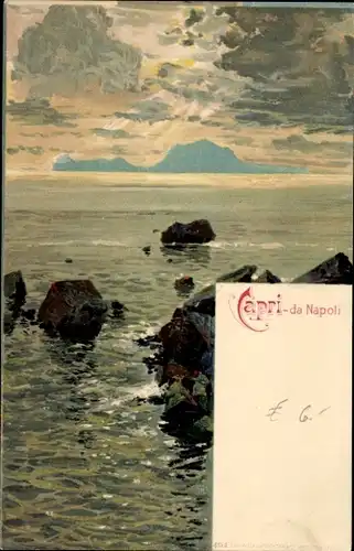 Litho Capri Neapel Campania, Uferblick, Felsen