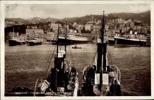 Ak Genova Genua Liguria, Schiffe im Hafen