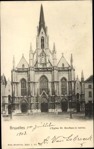 Ak Bruxelles Brüssel, Kirche St. Boniface a Icelles