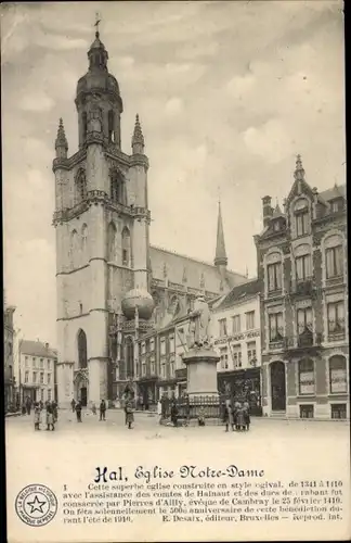 Ak Hal Flämisch Brabant Flandern, Kirche Notre Dame, Denkmal