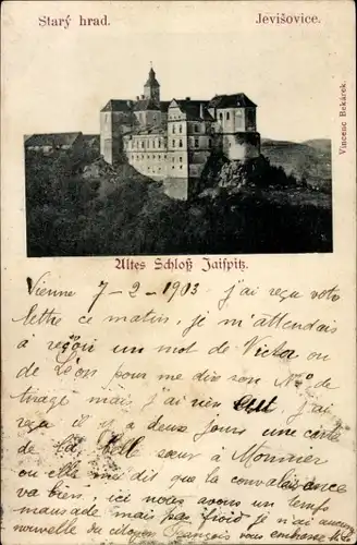 Ak Jevišovice Jaispitz Südmähren, Altes Schloss