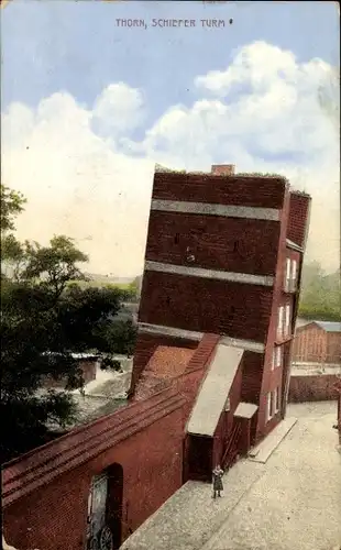 Ak Toruń Thorn Westpreußen, Schiefer Turm