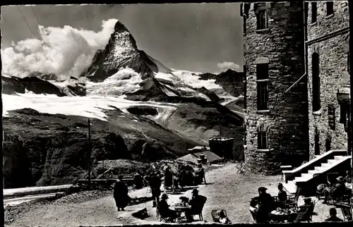 Ak Zermatt Kanton Wallis, Gornergrat, Aussichtsterrasse, Matterhorn