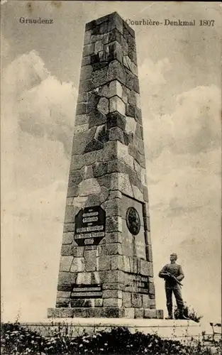 Ak Grudziądz Graudenz Westpreußen, Courbière Denkmal 1807