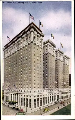 Ak New York USA, general view of the Hotel Pennsylvania