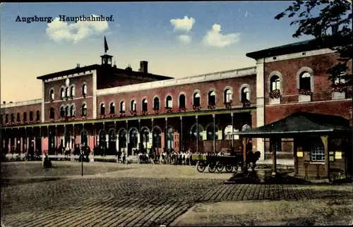 Ak Augsburg in Schwaben, Hauptbahnhof