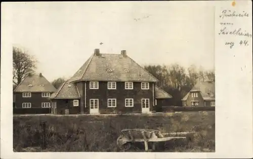 Foto Ak Hamburg Wandsbek Farmsen Berne, Haus Saselheider Weg 44, Rückseite, Schubkarre