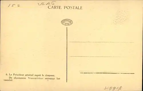 Ak De algemeene Voorzitter ontvangt het vaandel, Adel Belgien