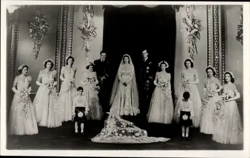Ak London, Kronprinzessin Elisabeth, Prinz Philip, Duke of Edinburgh, Buckingham Palace 1947