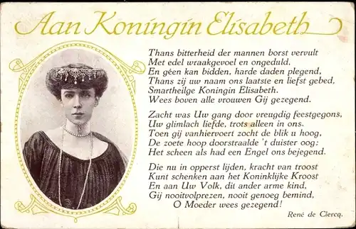 Ak Elisabeth Gabriele in Bayern, Königin von Belgien, Portrait