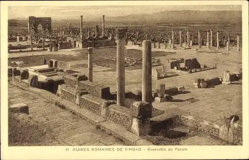 Ak Timgad Algerien, Römische Ruinen, Forum