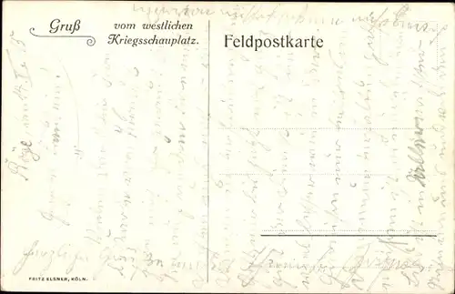 Ak Westlicher Kriegsschauplatz, zerstörte Kirche