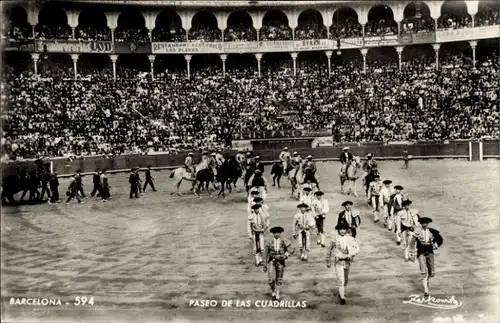 Ak Barcelona Katalonien Spanien, Paseo de las Cuadrillas