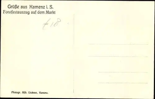 Ak Kamenz in Sachsen, Forstfest, Festauszug auf dem Markt