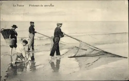 Ak La Panne De Panne Westflandern, Garnelenfischer