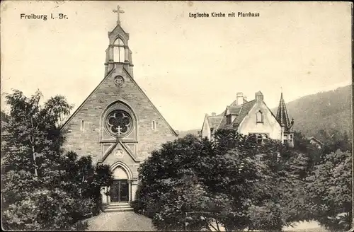Ak Freiburg im Breisgau, Englische Kirche, Pfarrhaus