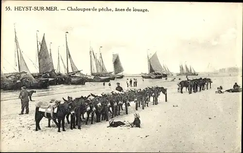 Ak Knokke Heist Heyst Knocke sur Mer Westflandern, Fischerboote