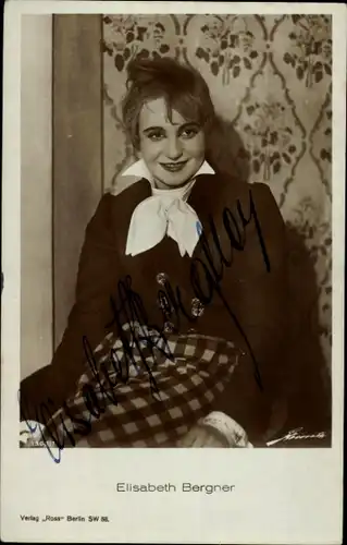 Ak Schauspielerin Elisabeth Bergner, Portrait, Autogramm