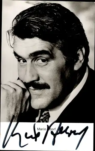 Ak Schauspieler Mario Adorf, Portrait, Autogramm