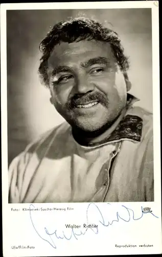 Ak Schauspieler Walter Richter, Portrait, Film Dunja, Autogramm