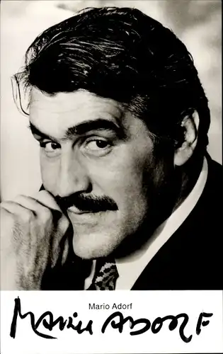 Ak Schauspieler Mario Adorf, Portrait, Autogramm