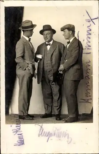 Foto Schauspieler Hugo Thimig, Hans Thimig, Hermann Thimig, Autogramm