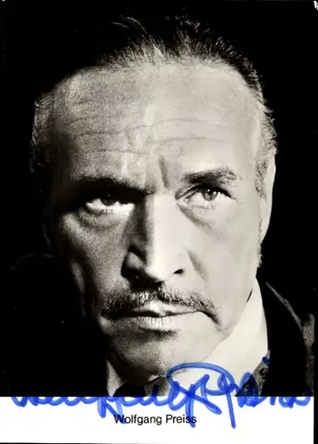 Ak Schauspieler Wolfgang Preiss, Portrait, Autogramm