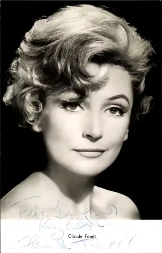 Foto Autogramm Schauspielerin Claude Farell, Portrait
