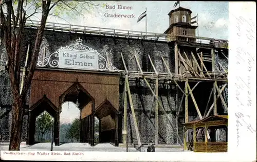 Relief Ak Salzelmen Schönebeck an der Elbe, Gradierwerk, Königliches Solbad