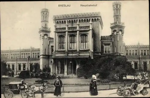 Ak Wrocław Breslau Schlesien, Hauptbahnhof