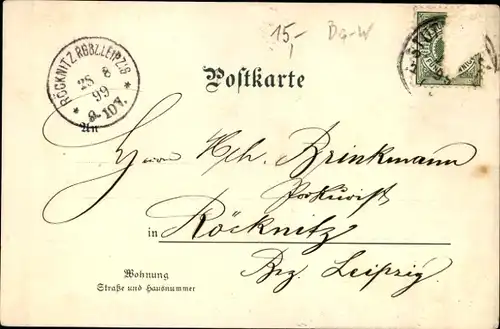 Litho Stuttgart am Neckar, Kaiserliches Residenzschloss, Panorama