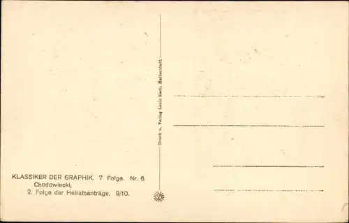 Künstler Ak Chodowiecki, Klassiker der Graphik, Folge der Heiratsanträge 9/10