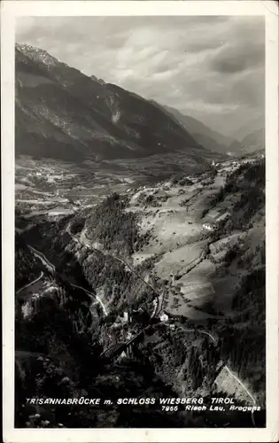 Ak Tobadill Tirol, Schloss Wiesberg, Trisanna Viadukt