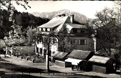 Ak Mariahilfberg Gutenstein in Niederösterreich, Gasthof Moser, Schneeberg