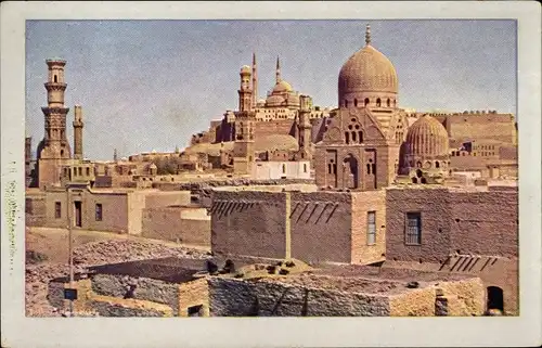 Ak Ägypten, Blick über eine Stadt, Gebäude, Moschee